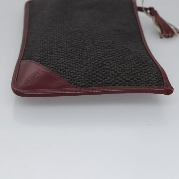 SAINT LAURENT Pouch PVC Leather Gray Auth bs22836 - Picture 5 of 16